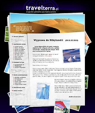 Szablon www dla projektów takich jak strona www dla czasopisma podrĂłĹźniczego: Travel Terra