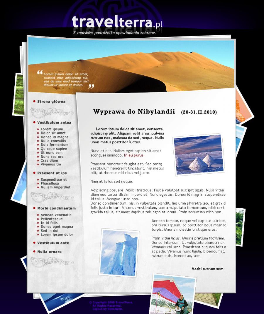 strona www dla czasopisma podróşniczego