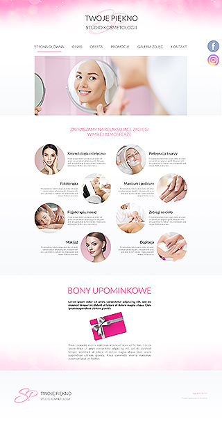 Szablon www dla projektów takich jak strona dla gabinetu kosmetycznego: Twoje PiÄkno
