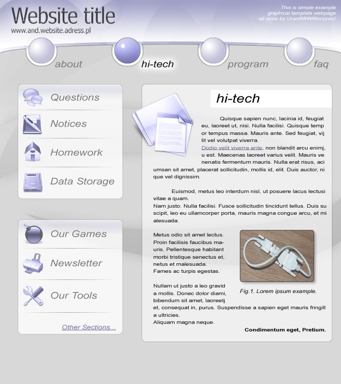 strona www dla firmy tematycznej