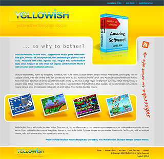 Szablon www dla projektów takich jak strona www dla prezentacji produktu pudeĹkowego: Yellowish