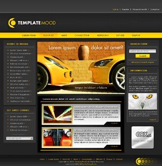 Szablon www dla projektów takich jak strona www dla sklepu motoryzacyjnego: Yellow Mood