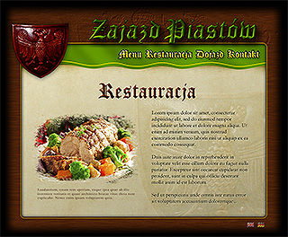 Szablon www dla projektów takich jak strona www dla zajazdu noclegowego: Zajazd Piastow