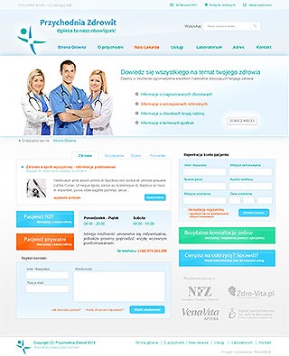 Szablon www dla projektów takich jak strona www dla przychodni lekarskiej: Zdrovit