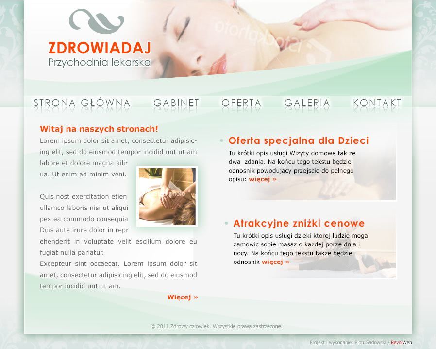 strona www dla gabinetu masaĹźu